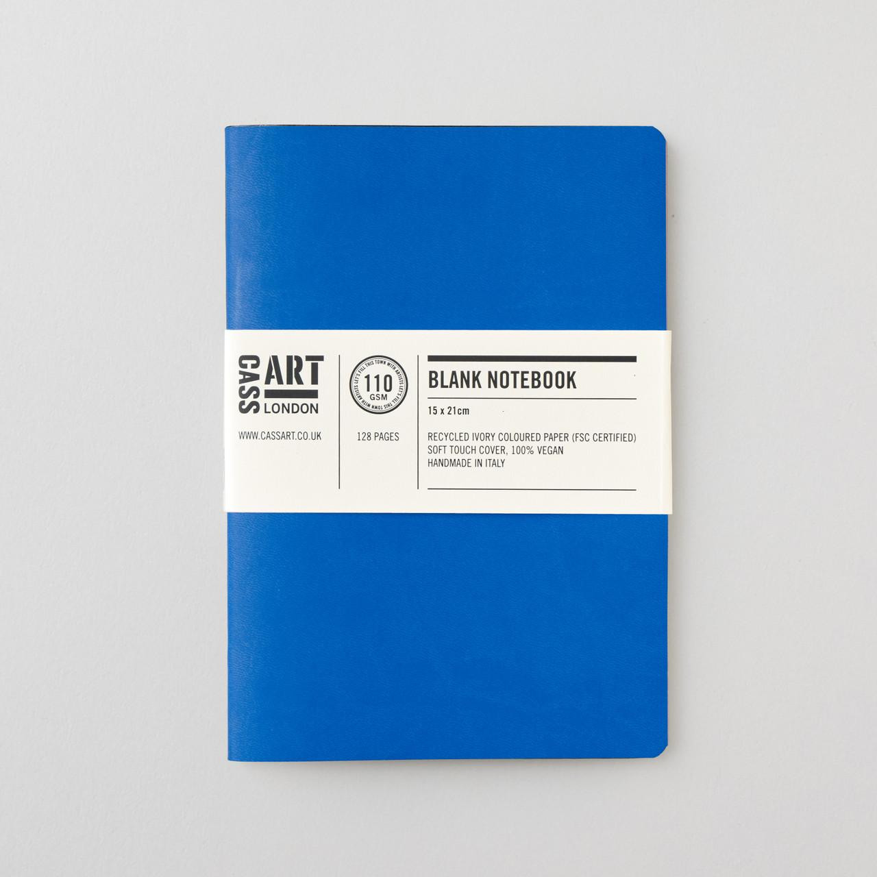 Cass Art A5 Softbound Notebook, Vegan Leather, Cobalt Blue