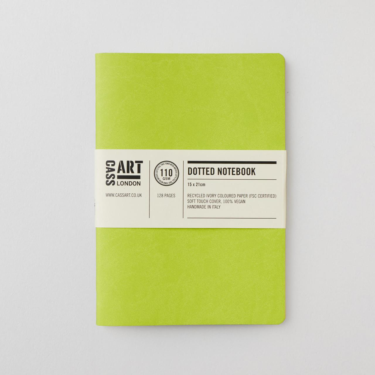 Cass Art A5 Softbound Notebook – Vegan Leather, 128 Pages, Lime