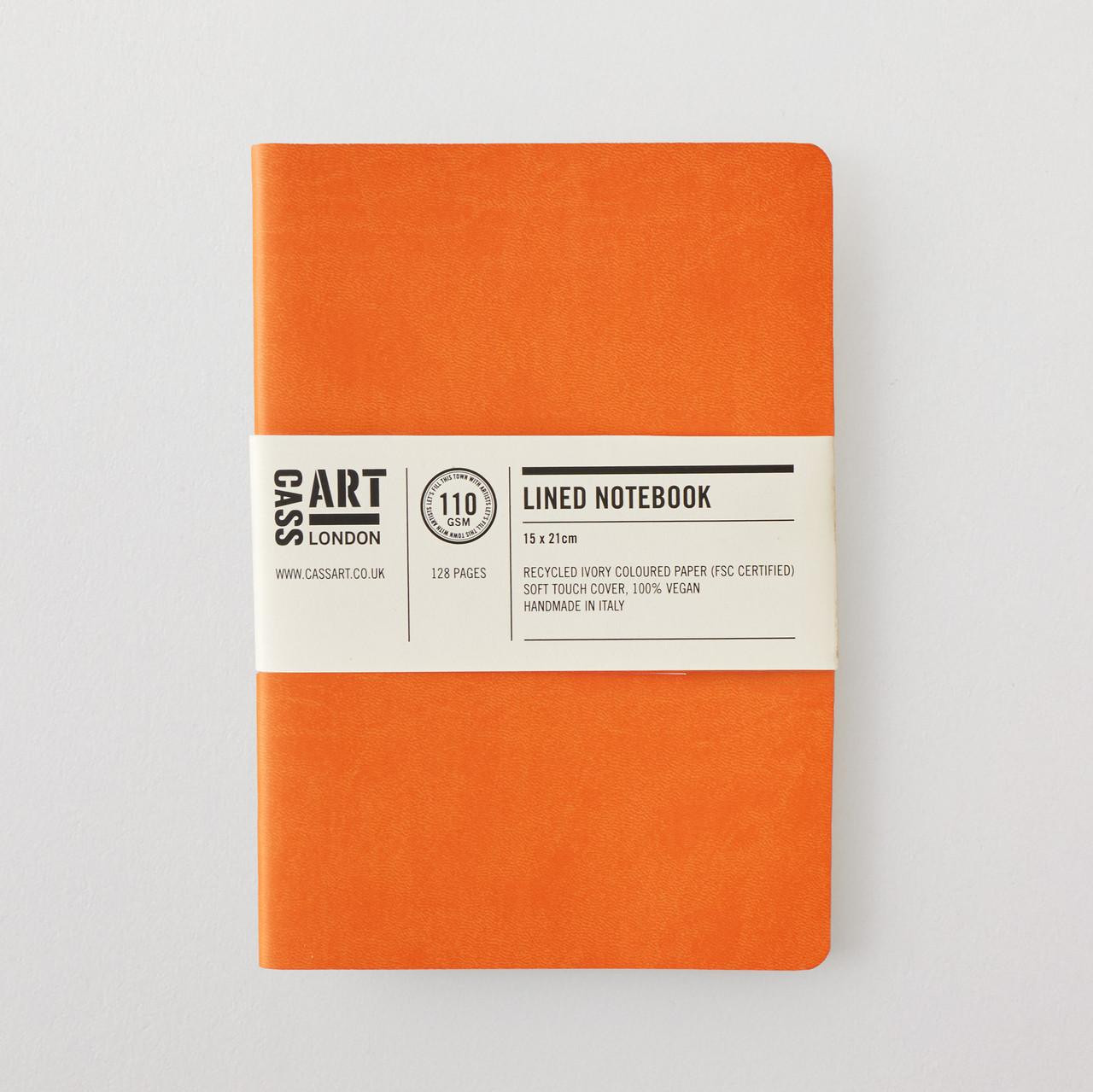 Cass Art A5 Softbound Notebook – Vegan Leather, 128 Pages, Orange