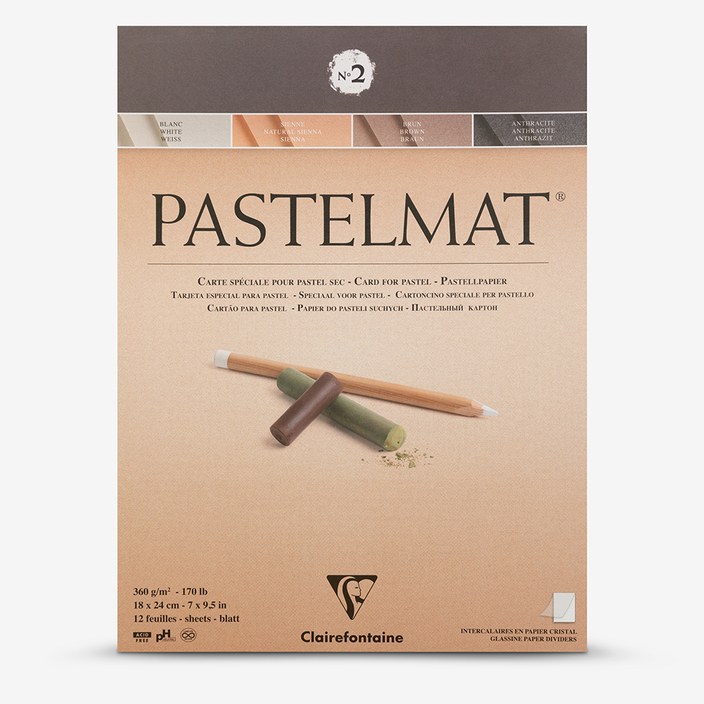 Clairefontaine Pastelmat Pad 12 Sheets, 360gsm, Assorted Sizes