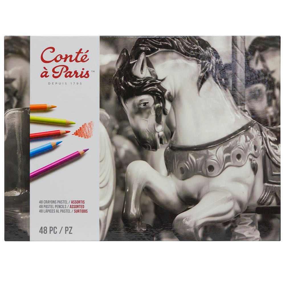 Conte a Paris 48 Assorted Pastel Pencil Set – Graphite & Clay