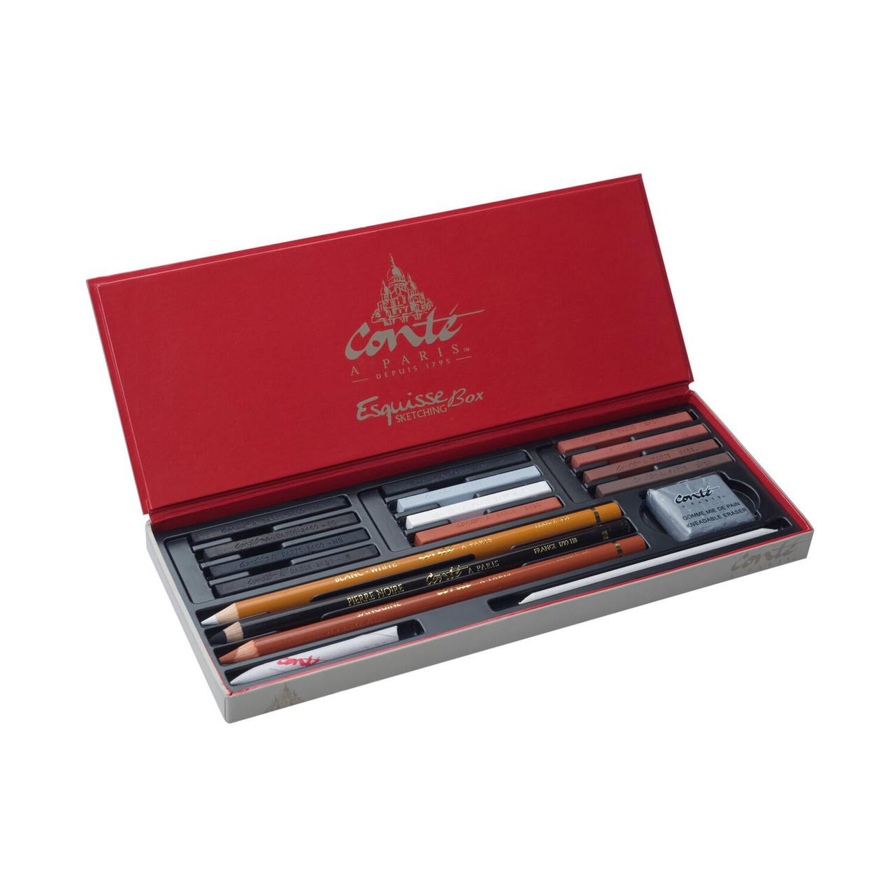 Conte a Paris Sketching Set – 12 Pastels & 3 Pencils