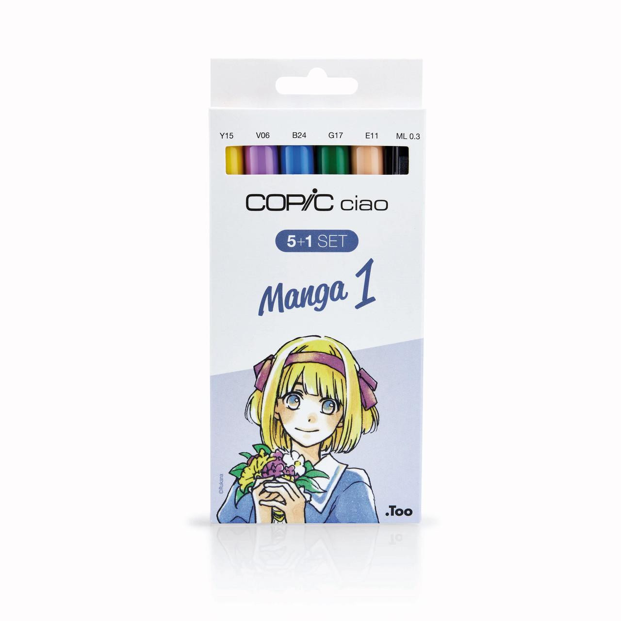 Copic Ciao 6 Marker Set with Multiliner – Refillable, Alcohol-based