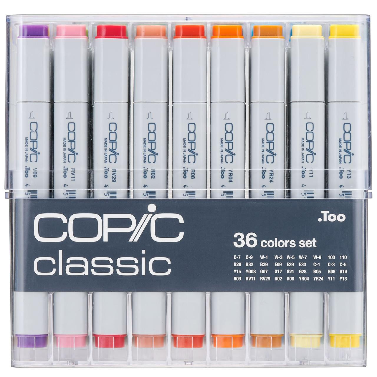 Copic Classic Markers Set of 36 Double-Ended Alcohol-Based