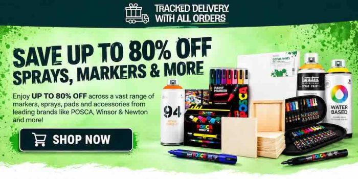 Cowling & Wilcox: Up to 80% off Sprays, Markers and More!