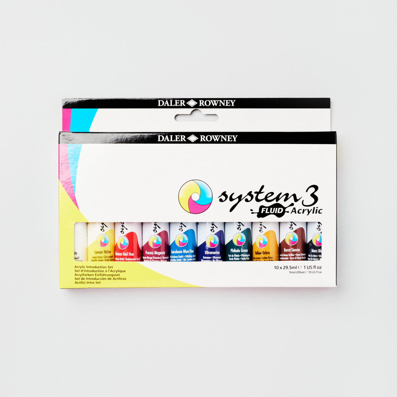 Daler Rowney System 3 Acrylic Paint Set – 10 Highly Pigmented Tubes