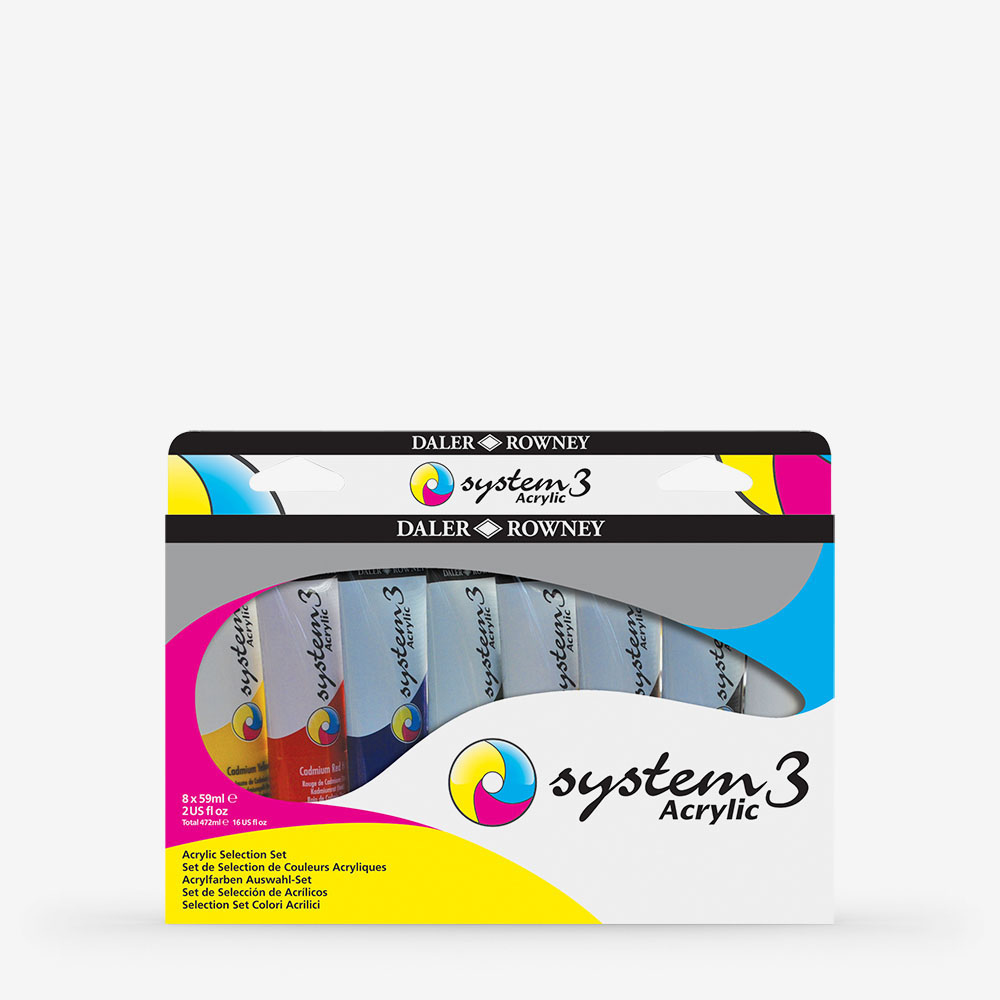 Daler Rowney 59ml Acrylic Paint Set – 8 Assorted Colours