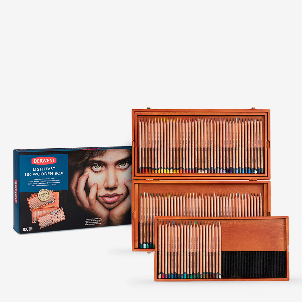 Derwent Lightfast Pencils 100 Pack – Oil-Based, 100 Years Lightfast