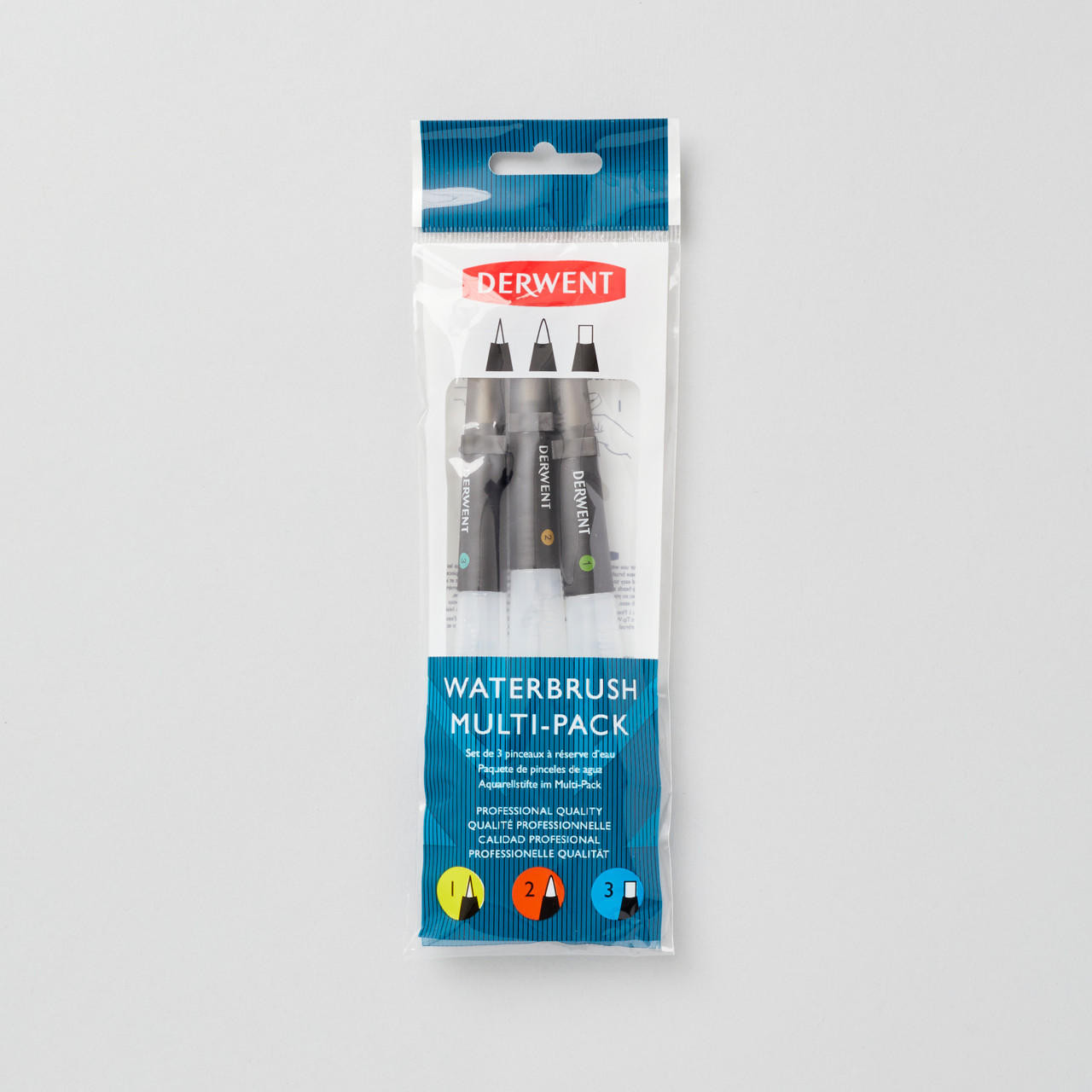 Derwent Waterbrush Set – Non-Drip, 3 Sizes