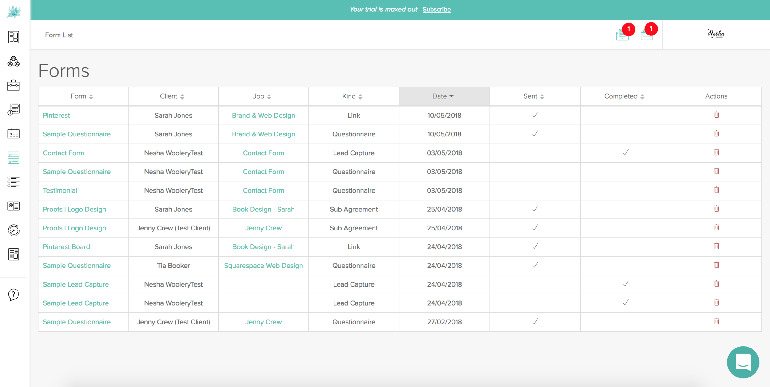 Dubsado branded forms and proposals