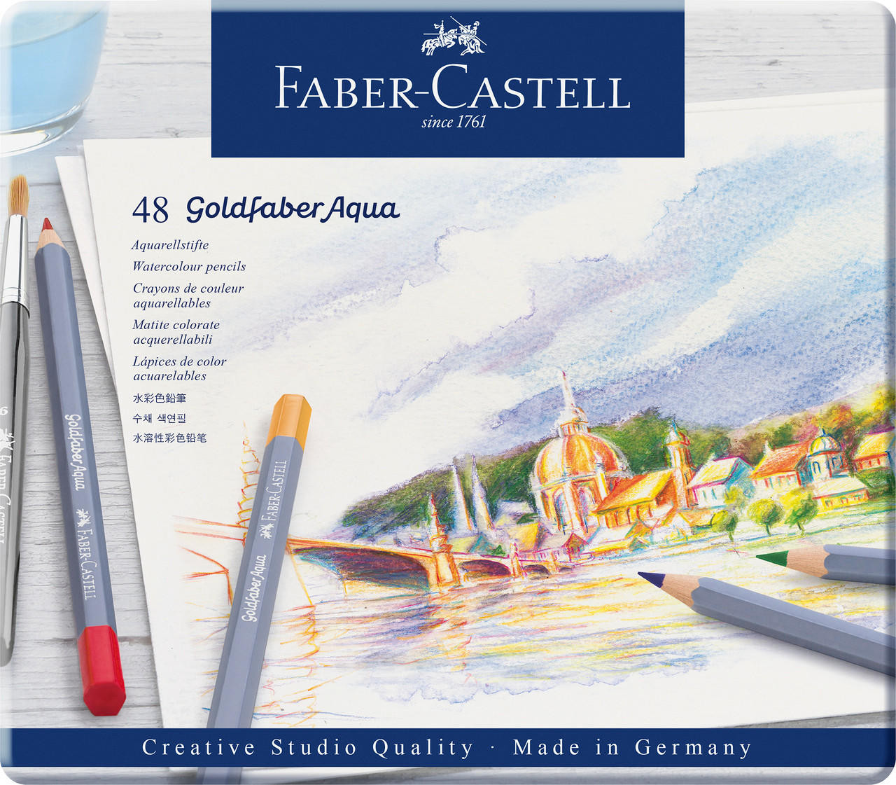 Faber-Castell Goldfaber Aqua Pencils Set, 48 Wooden Pencils