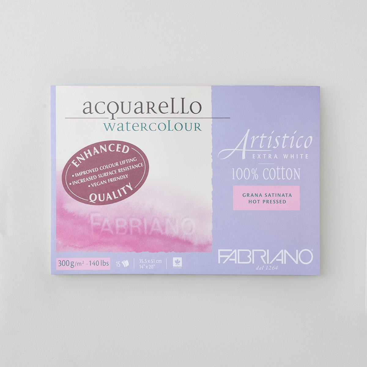 Fabriano Artistico 300gsm Hot Press Watercolour Block 35.5x51cm
