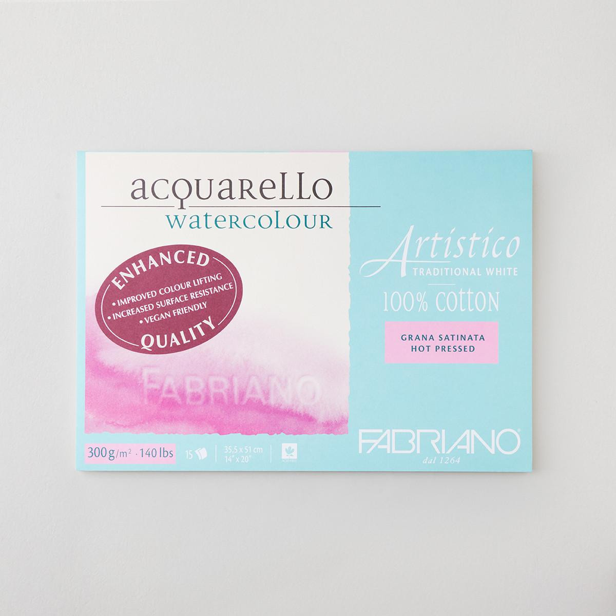 Fabriano Artistico 300gsm Hot Press Watercolour Paper Block