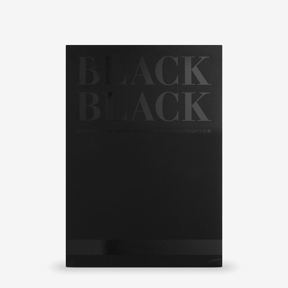 Honsell Fabriano Black A4 Paper Pad, 300 g/m², 20 Sheets