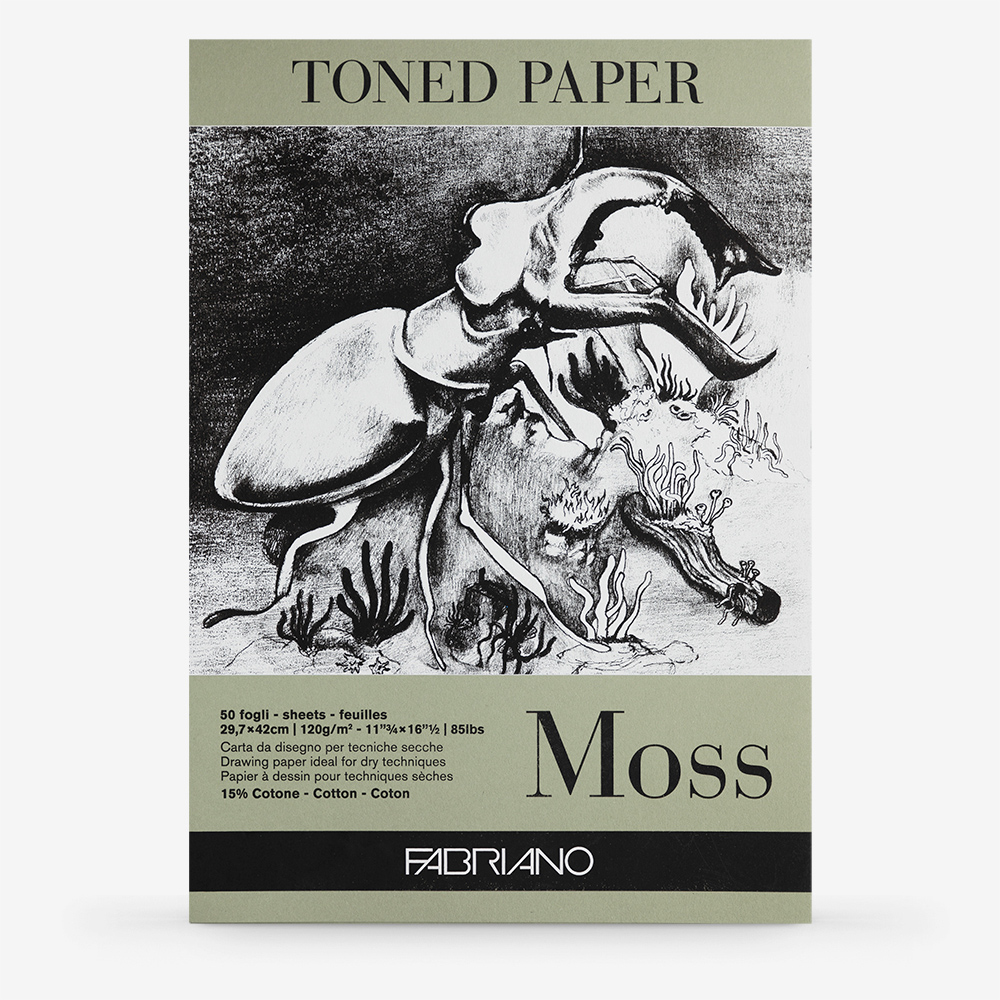 Fabriano Moss Grey 120GSM Toned Paper Pad – 50 Sheets