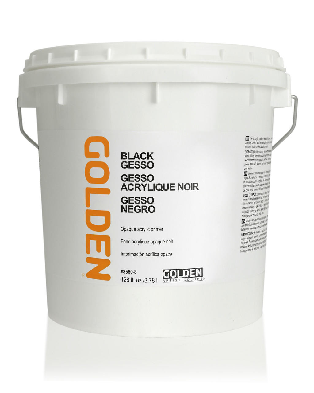 Golden Gesso 3.78L Black Acrylic Primer – Ready-to-Use