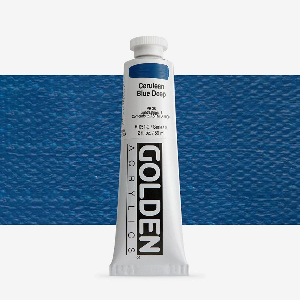 Golden Heavy Body Acrylic 59ml – Cerulean Blue, High Lightfastness