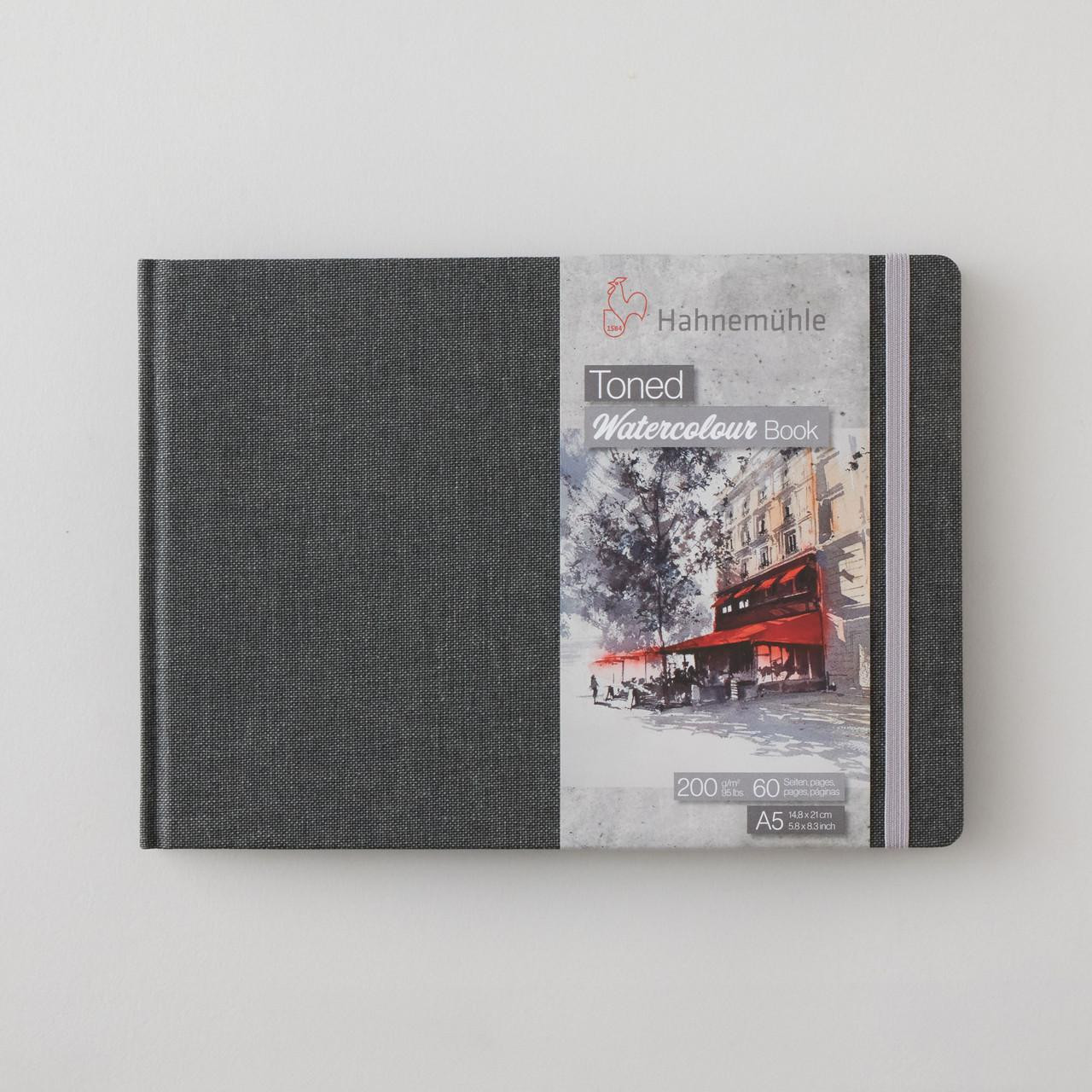 Hahnemuhle Toned A5 Watercolour Book 200gsm, 60 Pages, Grey