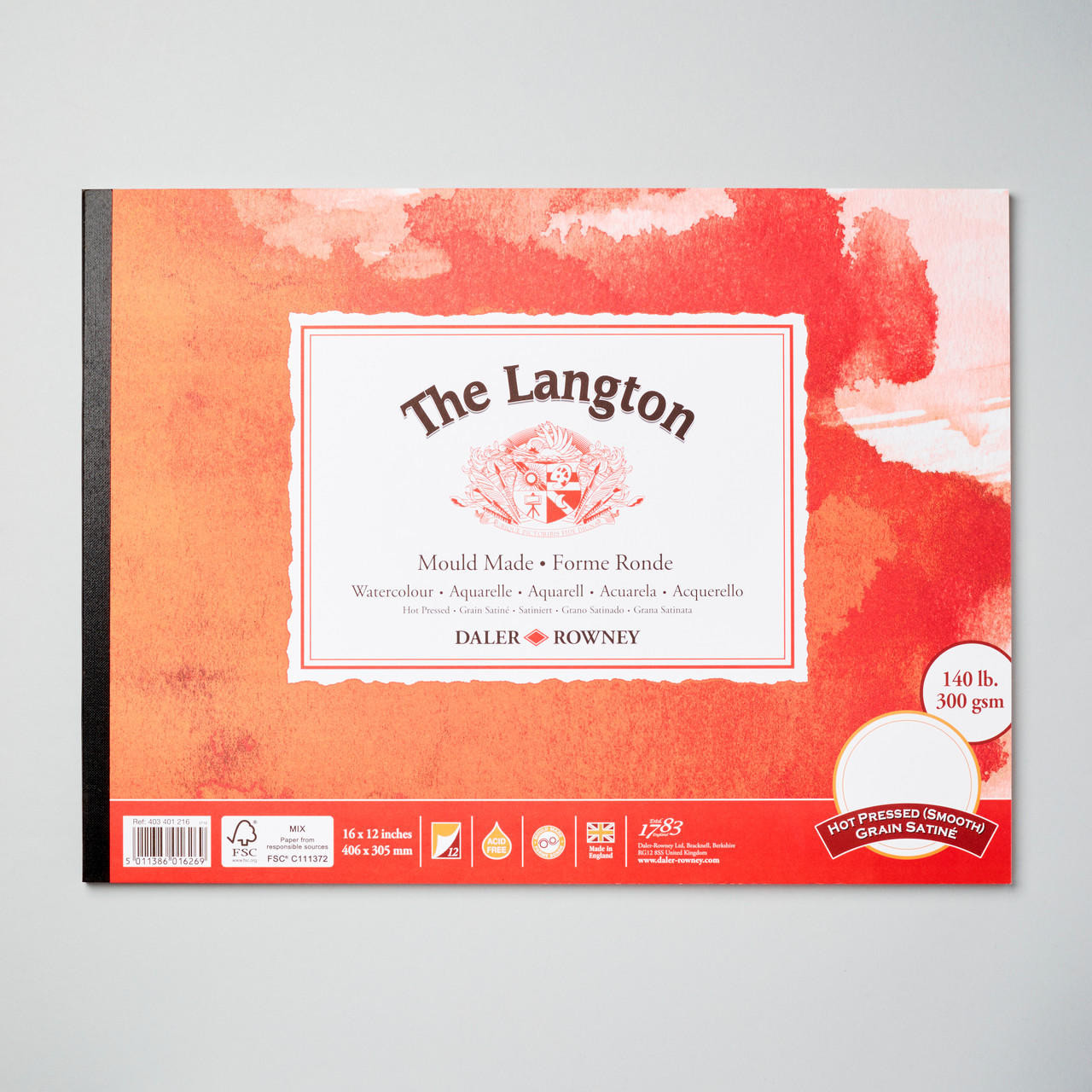 Daler-Rowney Langton Hot Pressed Watercolour Pad 300gsm 14×10