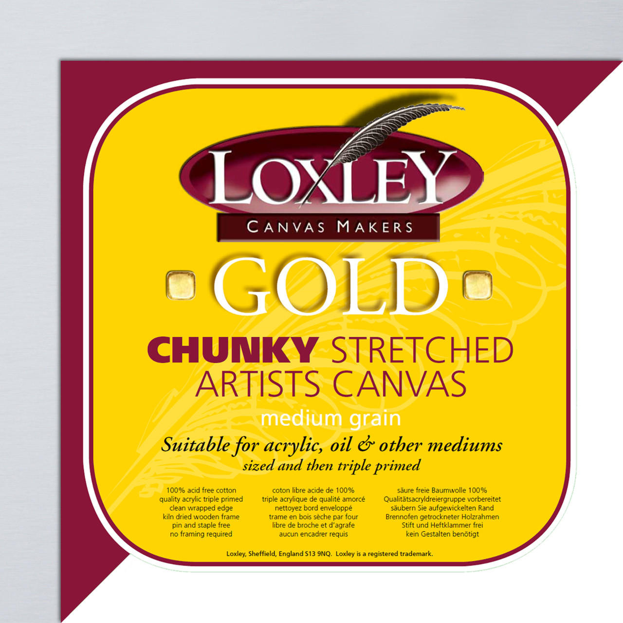 Loxley Gold 10×10″ Chunky Canvas 36mm Depth, Primed