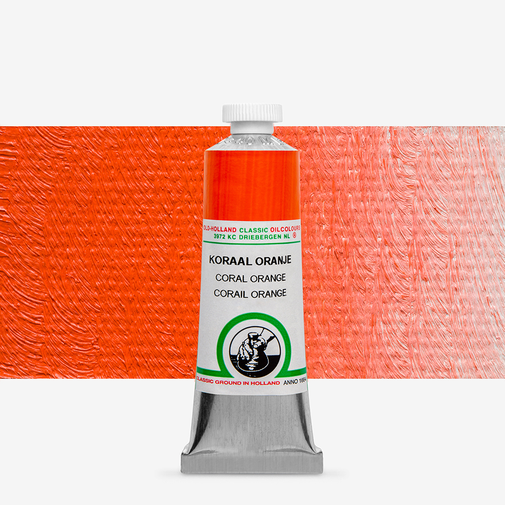 Old Holland Classic Oil Colour 40ml Coral Orange – Creamy Texture