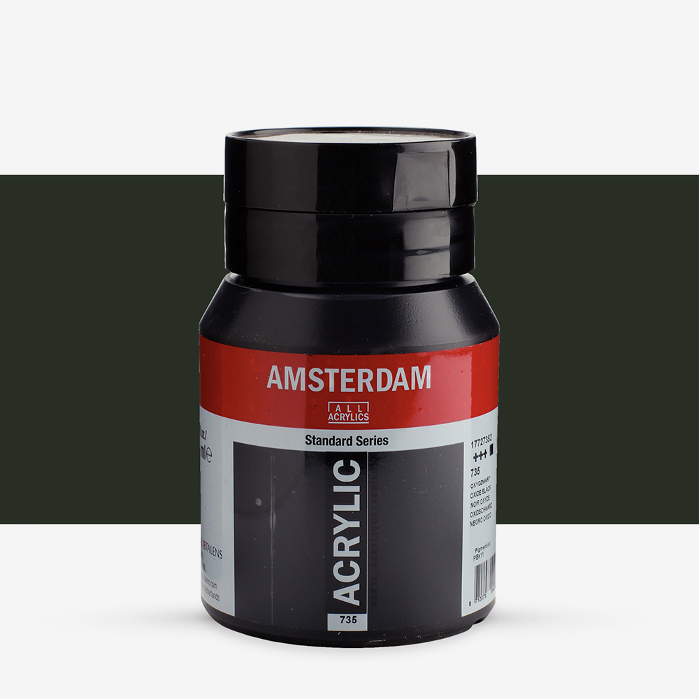 Amsterdam Acrylic Paint 500ml – Oxide Black, High Lightfastness