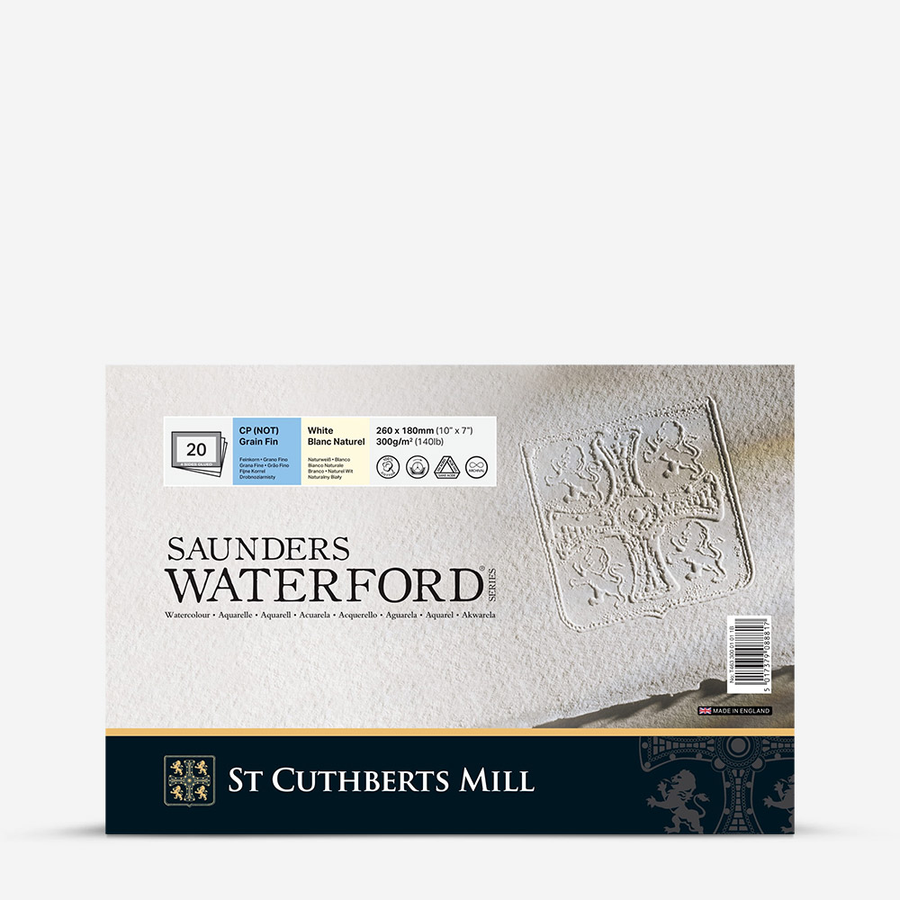 Saunders Waterford Watercolour Block 300gsm, 20 Sheets, Cold Press