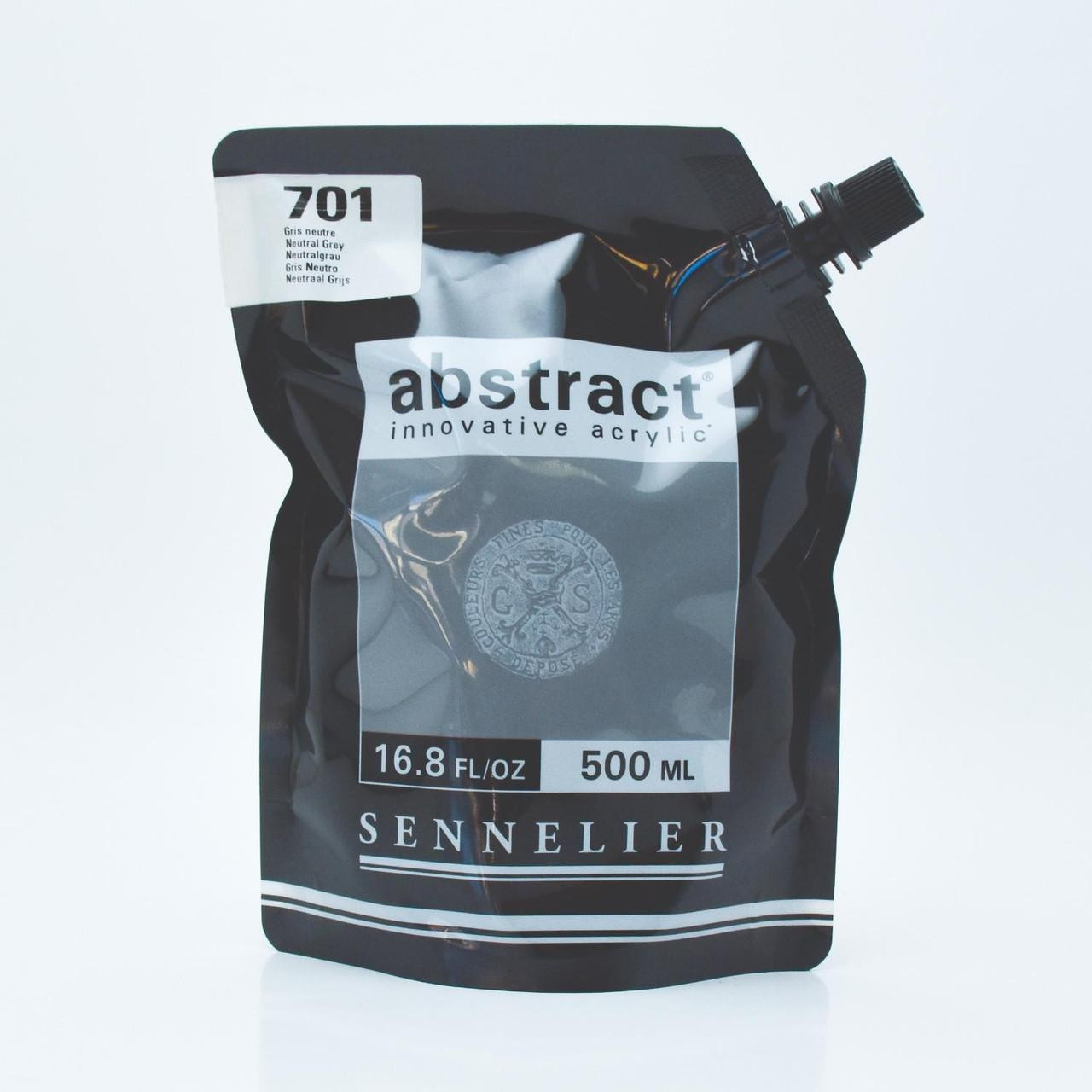 Sennelier Abstract Acrylic 500ml Satin Neutral Grey, Water-Resistant