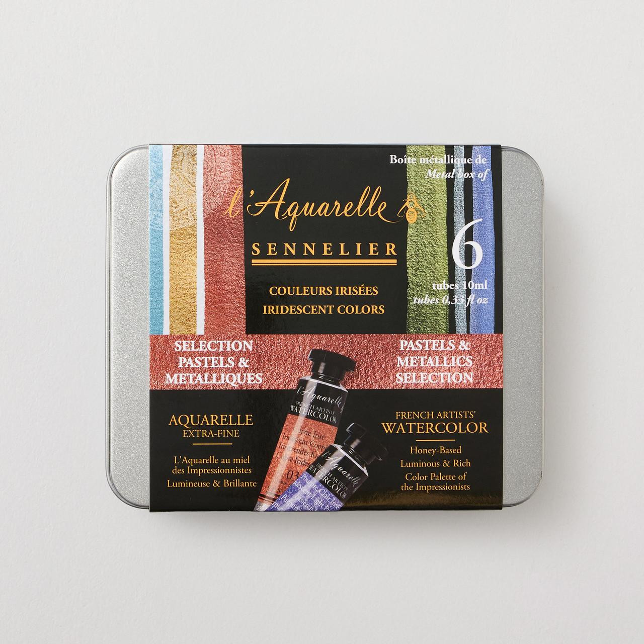 Sennelier Aquarelle Metallic Watercolour Set – 6 Iridescent Tubes