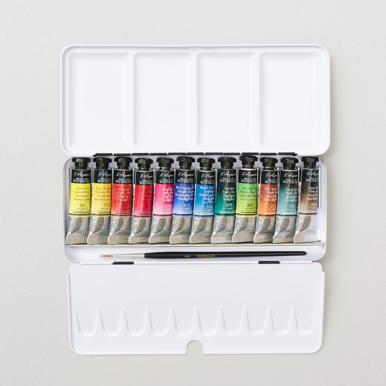 Sennelier Classic Watercolour Set 12 Tubes with Brush