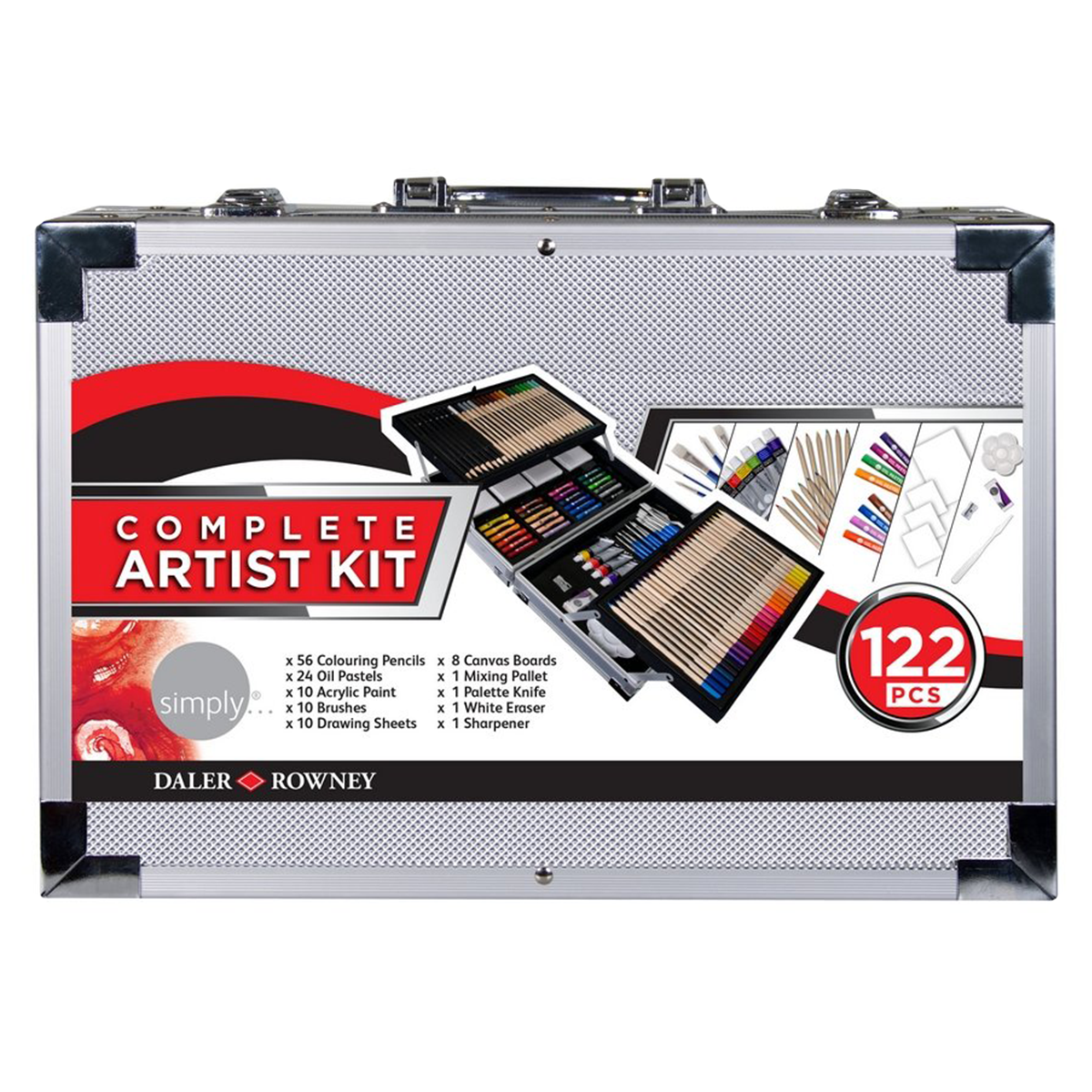 Daler-Rowney 122-Piece Art Paint Set – Assorted Colours