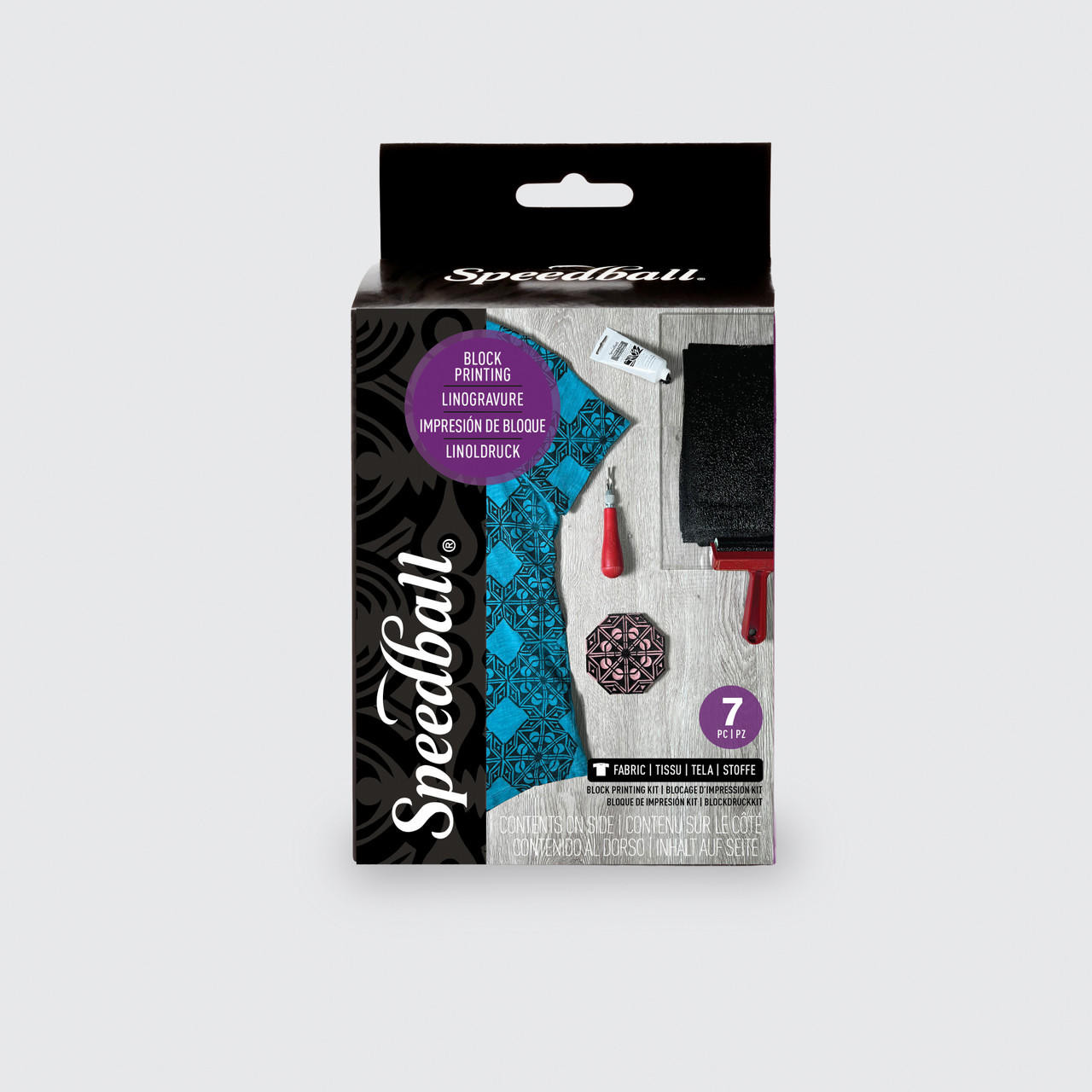 Speedball Block Printing Fabric Set with Rubber Block & Ink