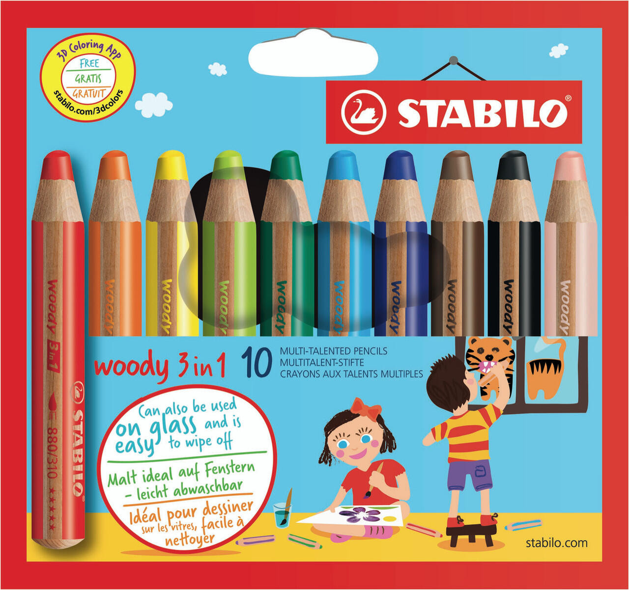 Stabilo Woody 3-in-1 Colour Pencil Set