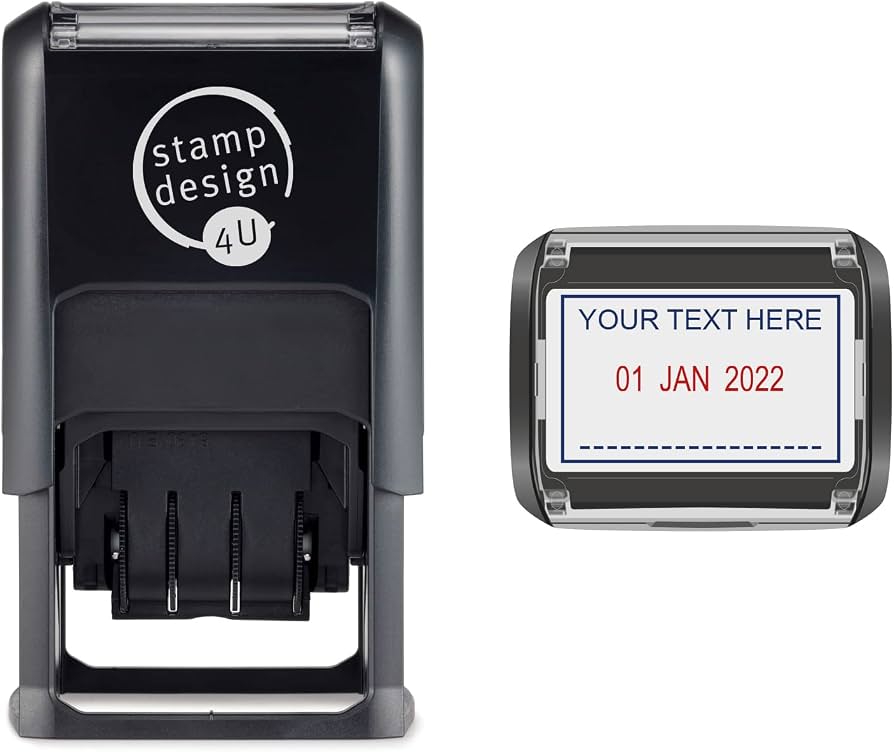 Close up of a personalised name stamp
