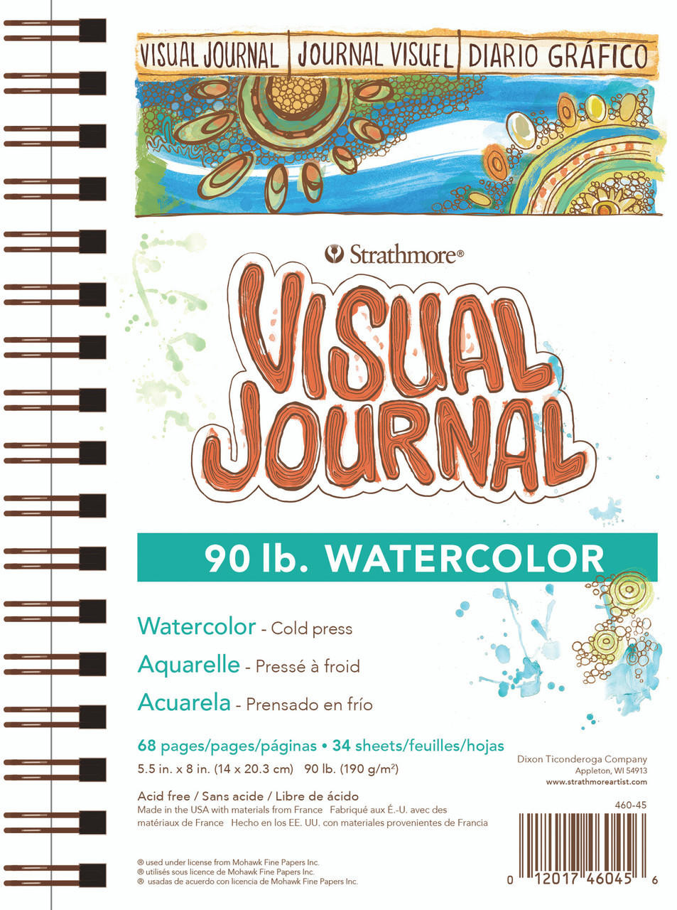 Strathmore 400 Watercolour Journal, 190gsm, Cold Pressed, 34 Sheets