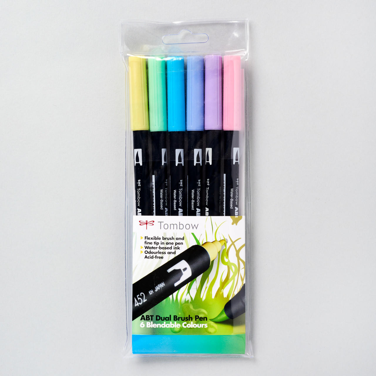 Tombow ABT Pastel Dual Brush Pens Set of 6, Water-based