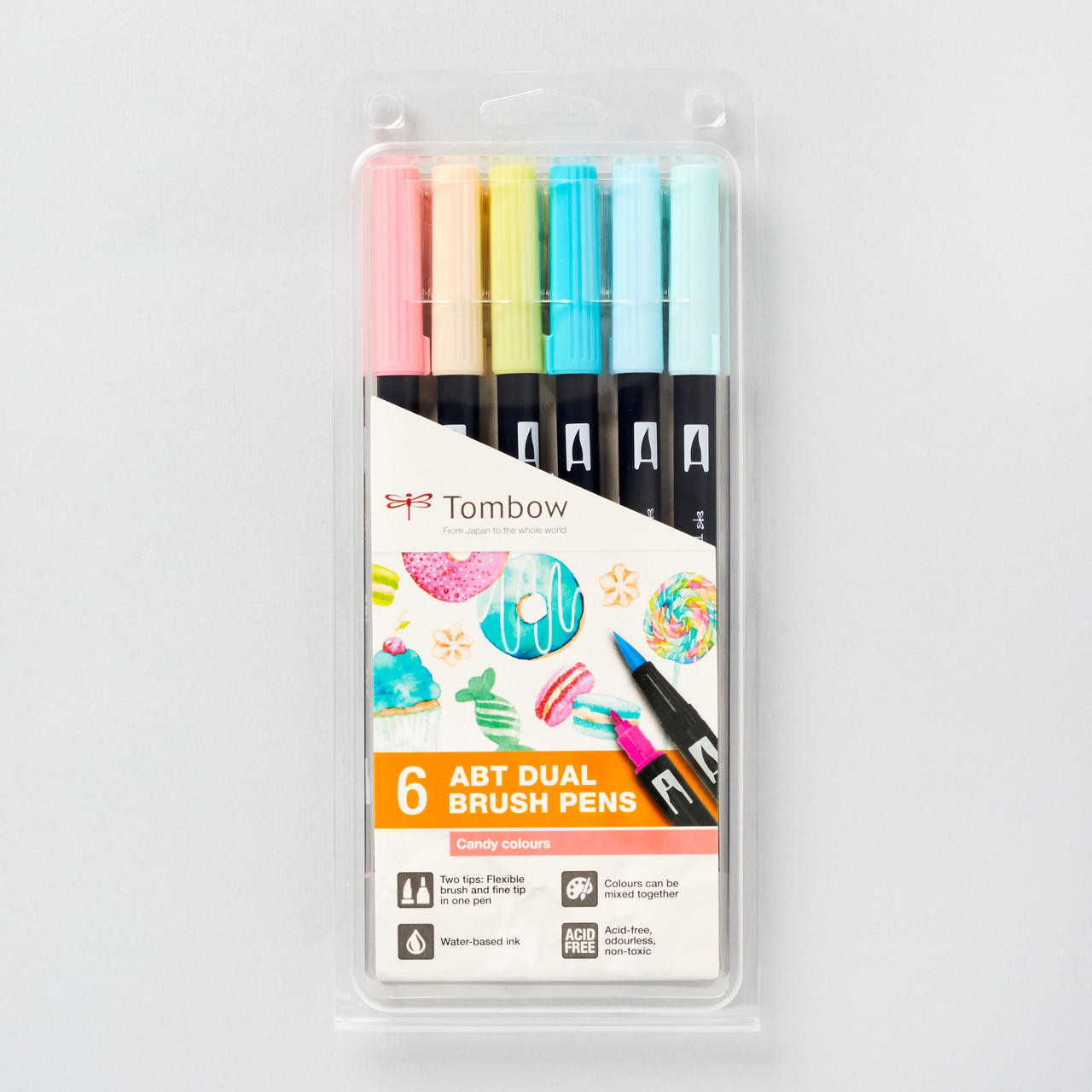 Tombow ABT Dual Brush Pens Set of 6 – Water-based Ink