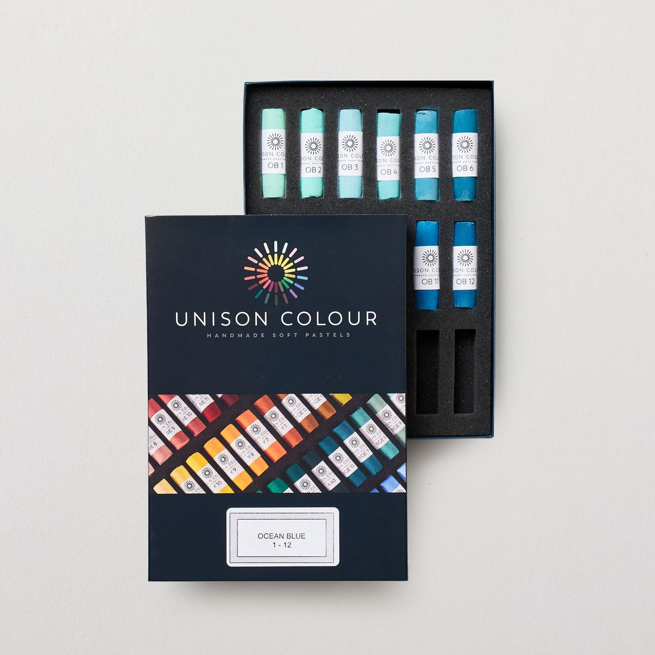 Unison Colour Ocean Blues Soft Pastel Set – 12 Shades, 0.4kg