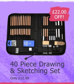 The Art Shop Skipton: Only £12.99 - 40 Piece Drawing & Sketching Set