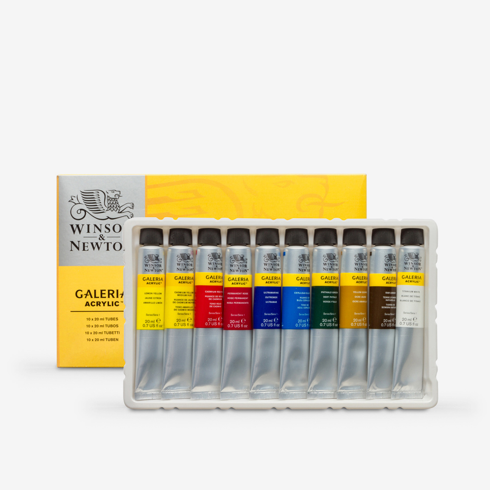 Winsor & Newton Galeria Acrylic Set, 10 x 20ml, High Pigment