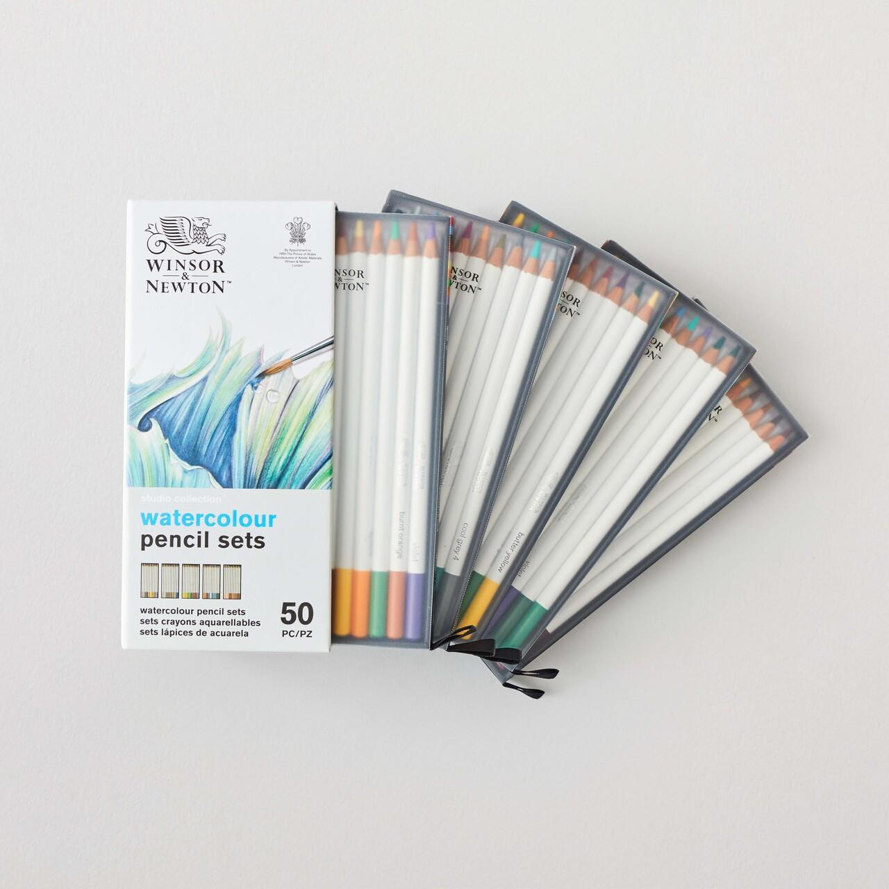 Winsor & Newton 50 Watercolour Pencils – Wet/Dry Use