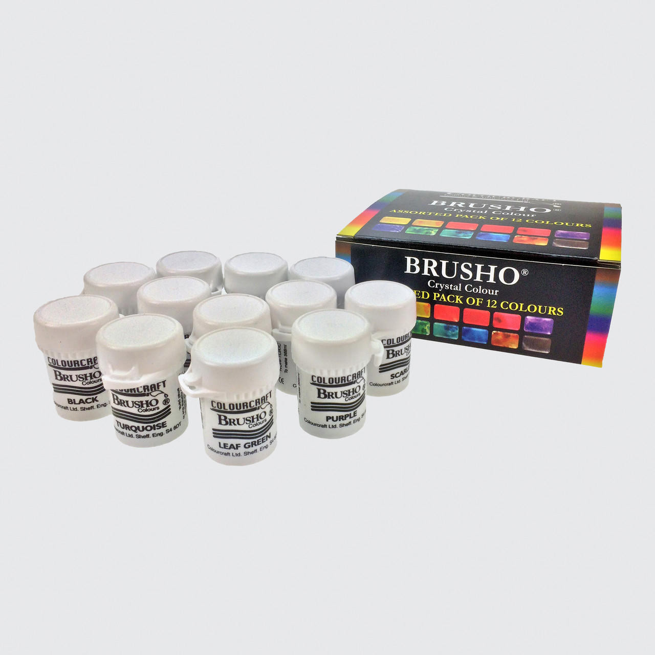 Brusho Crystal Colour 12-pot set of 15g pots