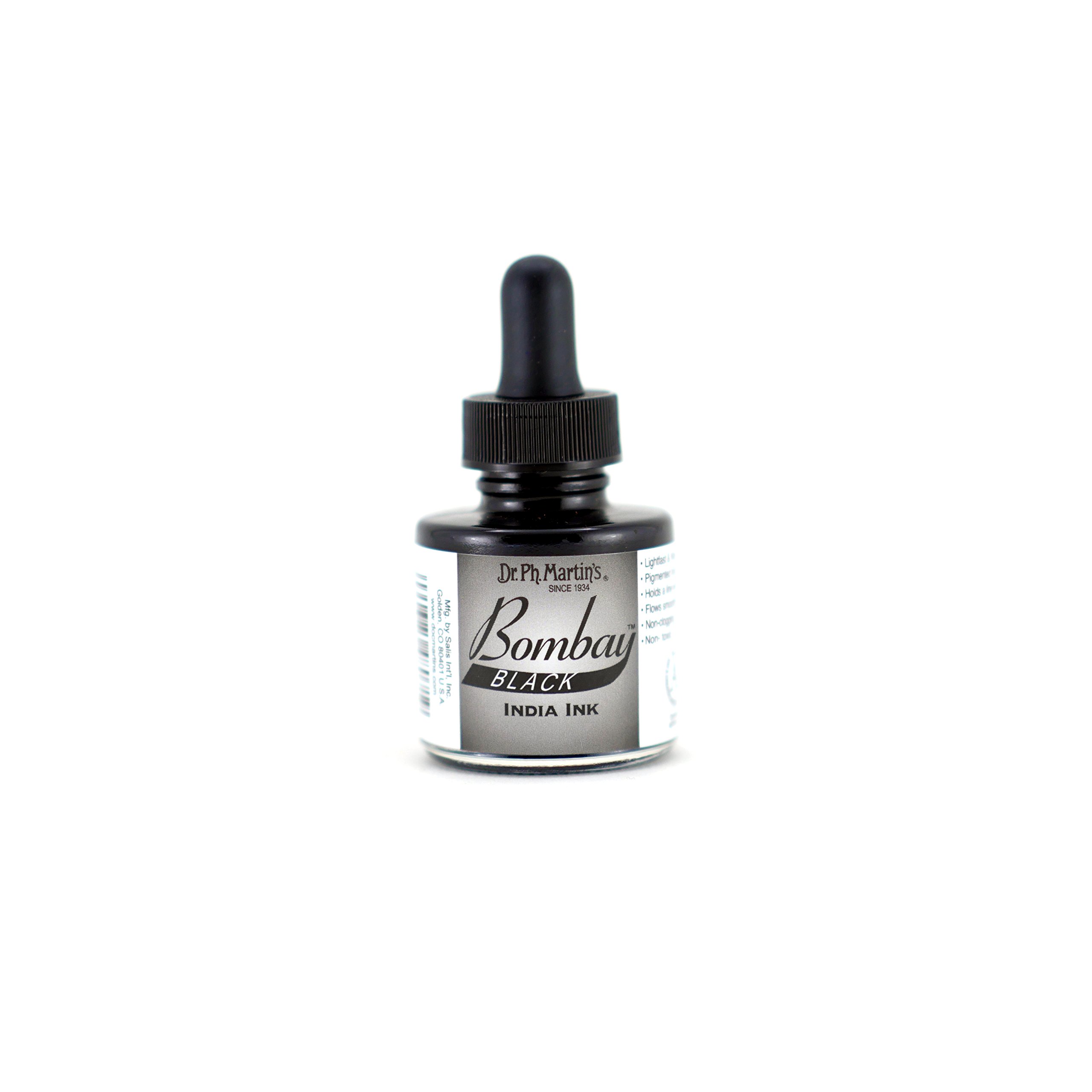 Dr. Ph. Martin's Bombay India Ink glass dropper bottles in assorted colours