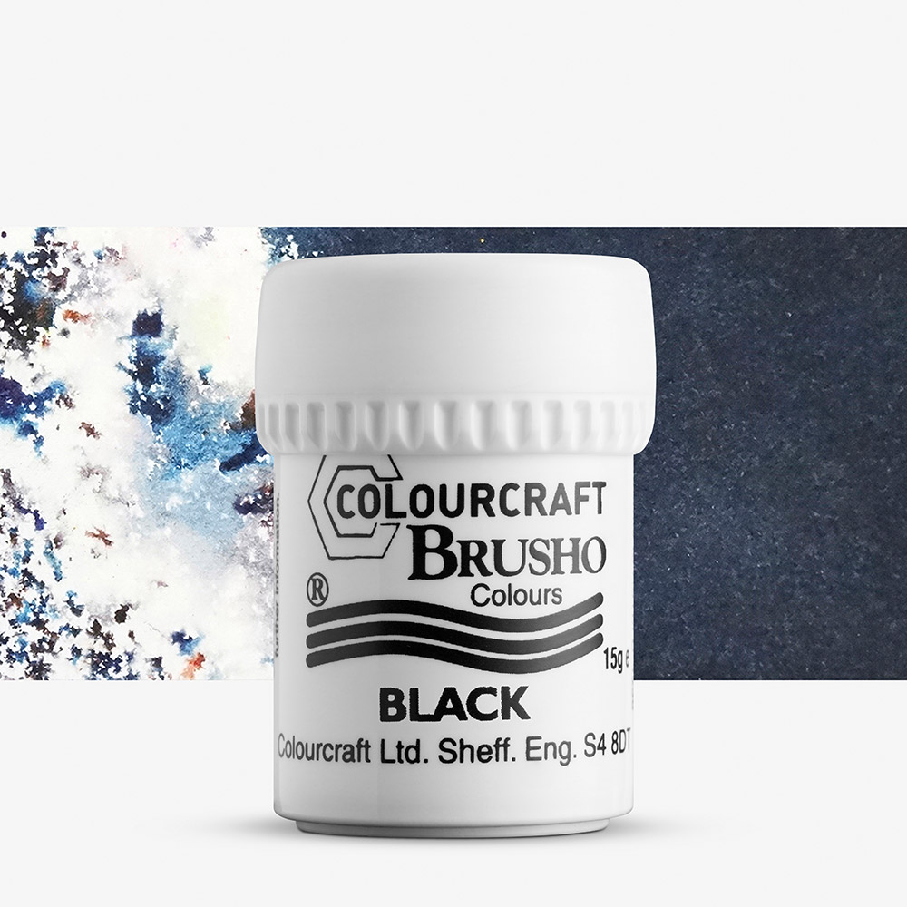 Brusho Crystal Colour 15g Pot – Black, Non-toxic, Lightfast
