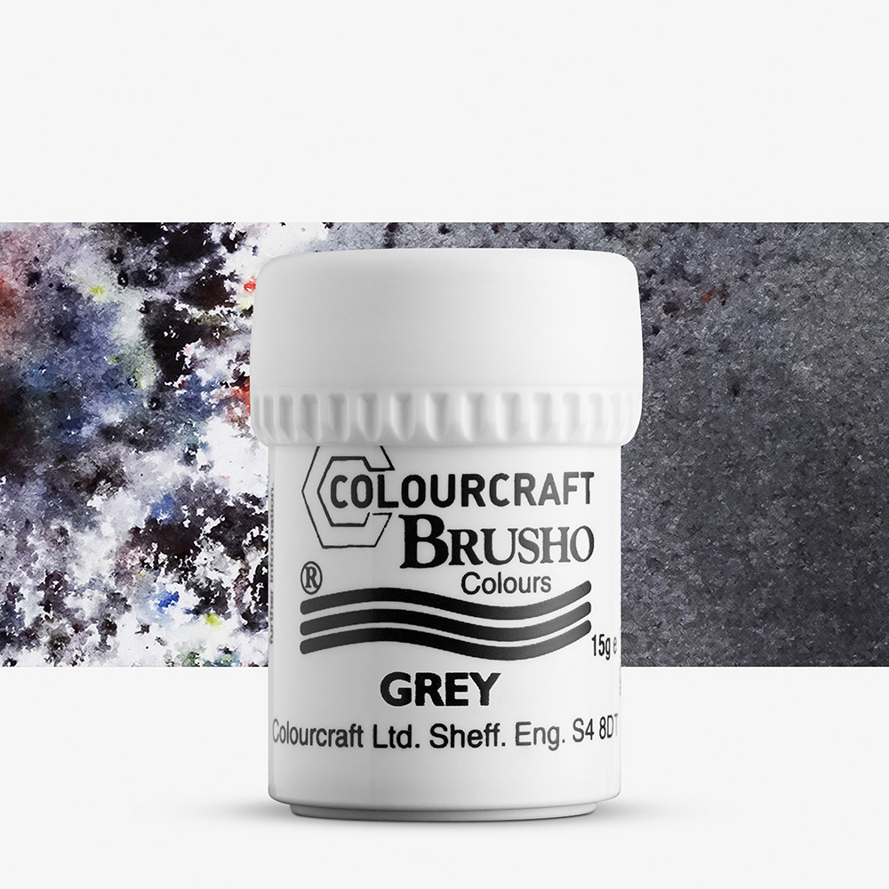 Brusho Crystal Colour 15g Grey – Non-Toxic Watercolour Ink