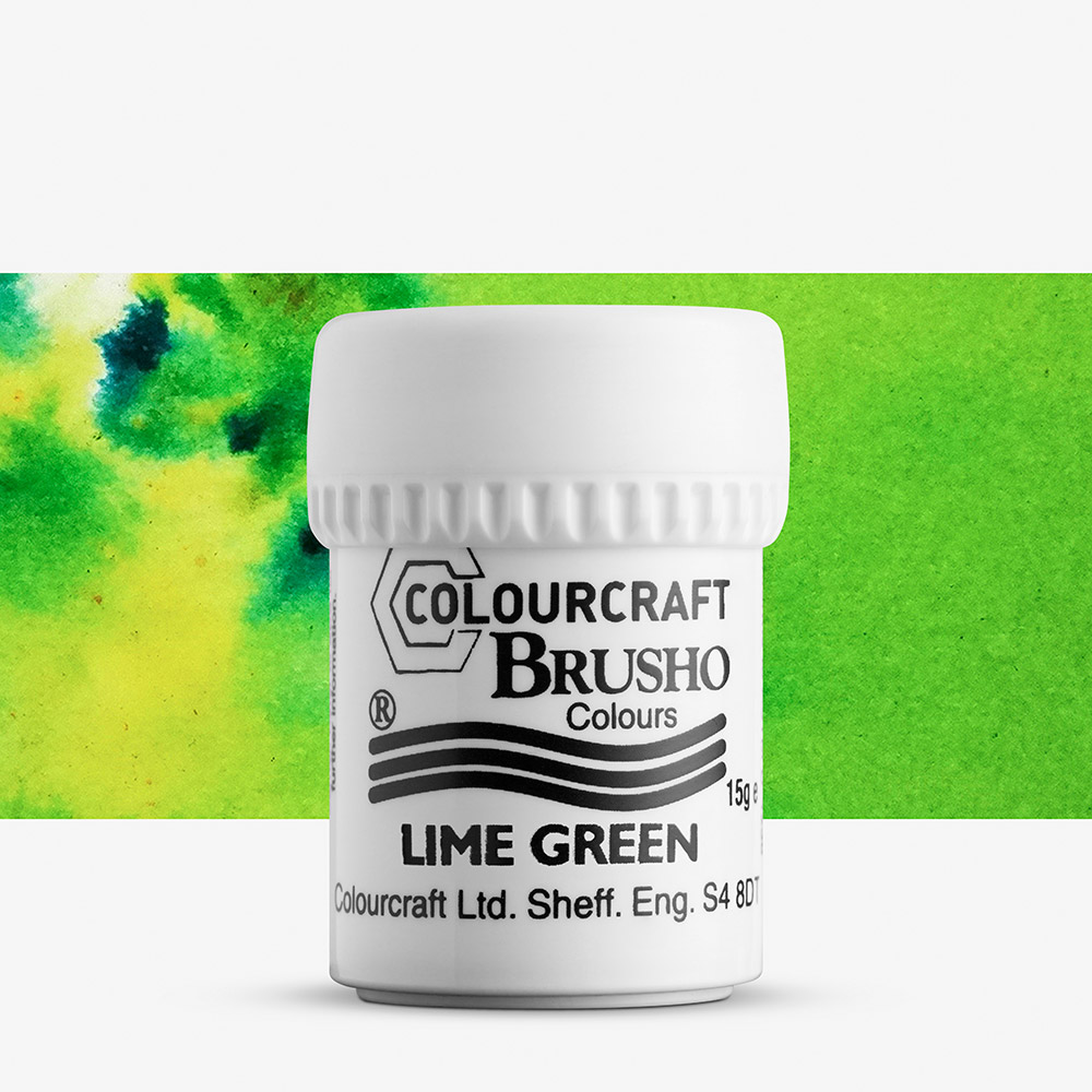 Brusho Lime Green 15g Watercolour Ink Powder – Non-toxic