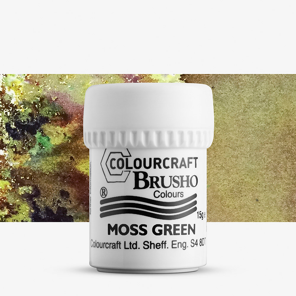 Brusho Moss Green Crystal Colour Pot 15g – Non-toxic Ink