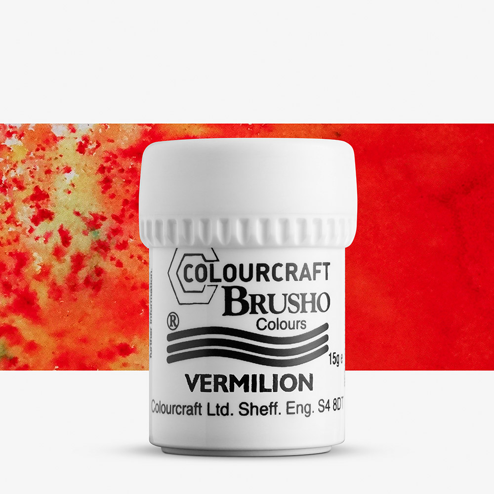Brusho Crystal Colour 15g Pot – Vermillion, Non-toxic Watercolour