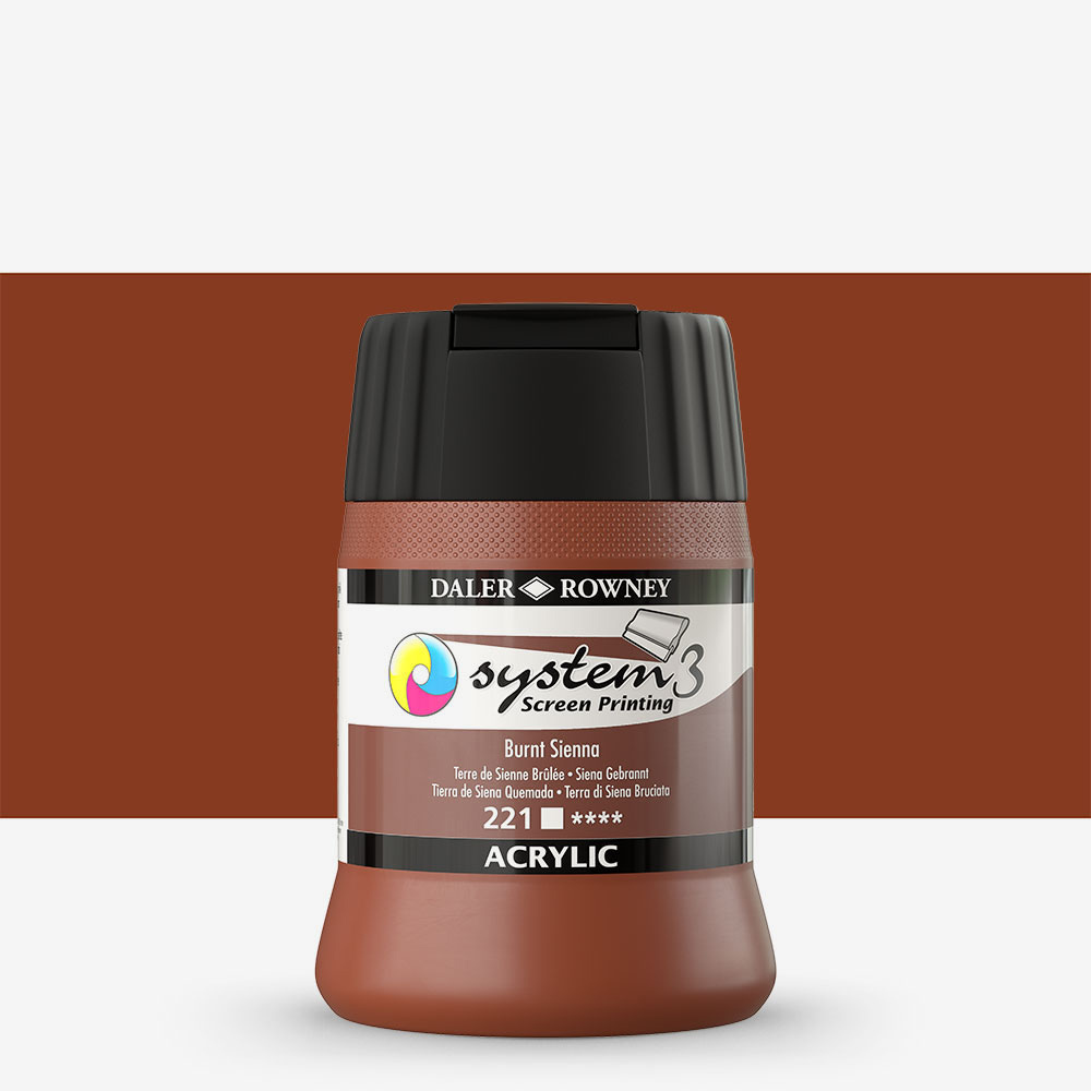 Daler Rowney Burnt Sienna Acrylic Ink 250ml – Screen Printing