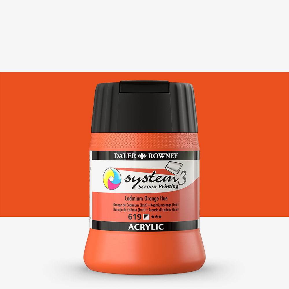 Daler Rowney Screen Printing Acrylic 250ml – Cadmium Orange Hue